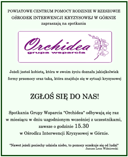 Ulotka grupy wsparcia Orchidea